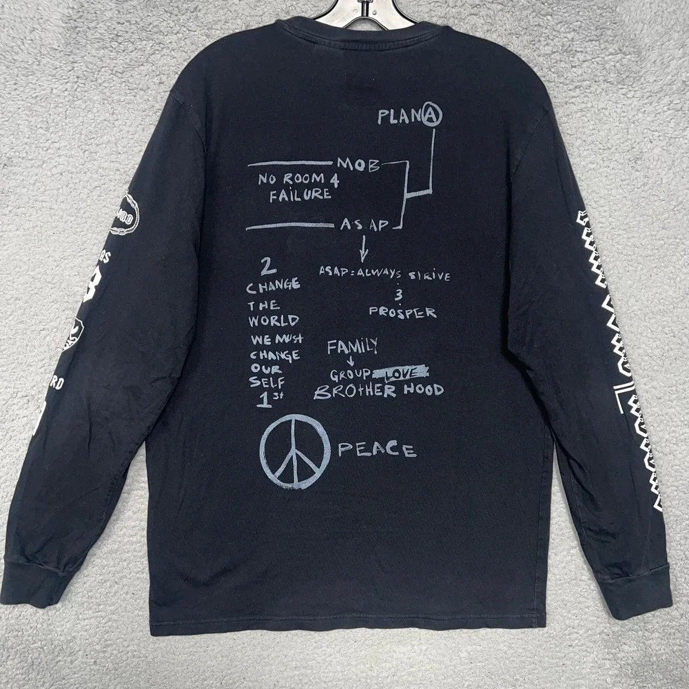 adidas x Trap Lord A$AP Ferg SAMPLE Shirt Mens Sz L Black‎ 2-Sided Skateboard